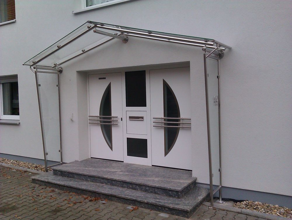 Vordach an Haustüre Edelstahl
